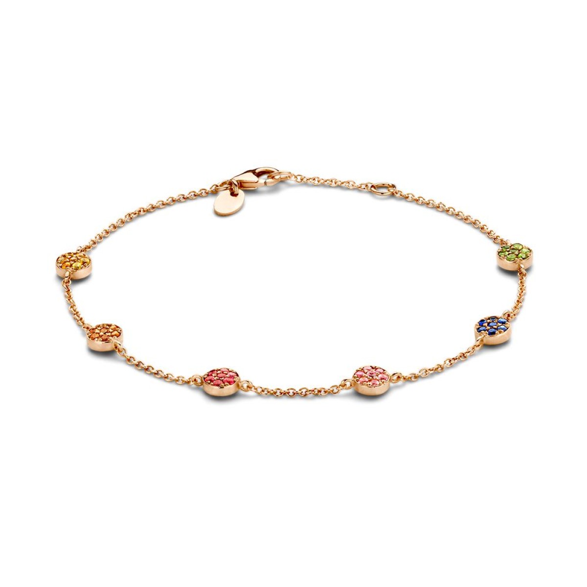 Armband roségoud met kleurrijke saffieren Armband roségoud met kleurrijke saffieren