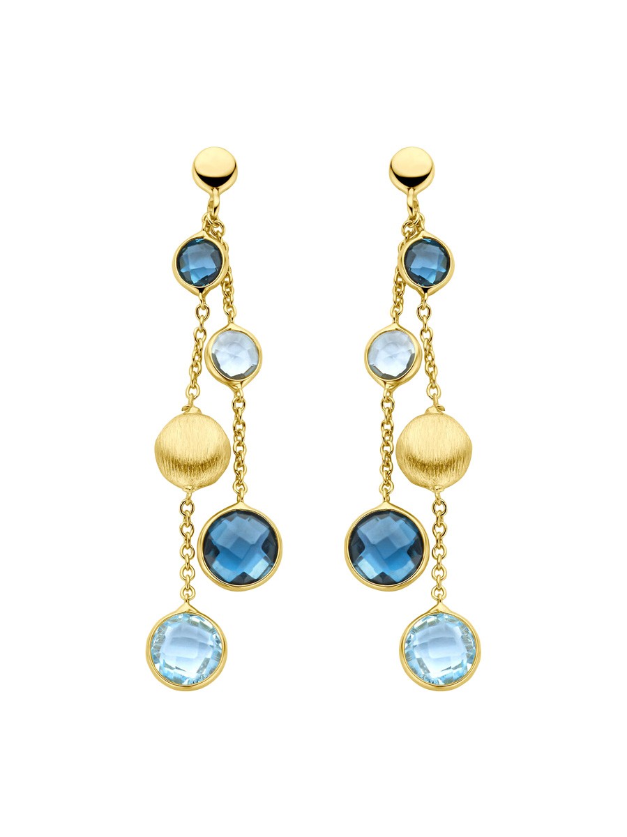 Oorstekers met topaas & gematteerde bolletjes